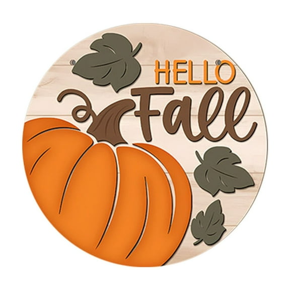 BNNG Fall Decorations for Home - Hanging Wooden Pumpkin Decor,Welcome Sign for Front Door, House Warming Gifts,Fall Harvest Thanksgiving Decoration for Outdoor Porch Wall Living Room, 7.87"