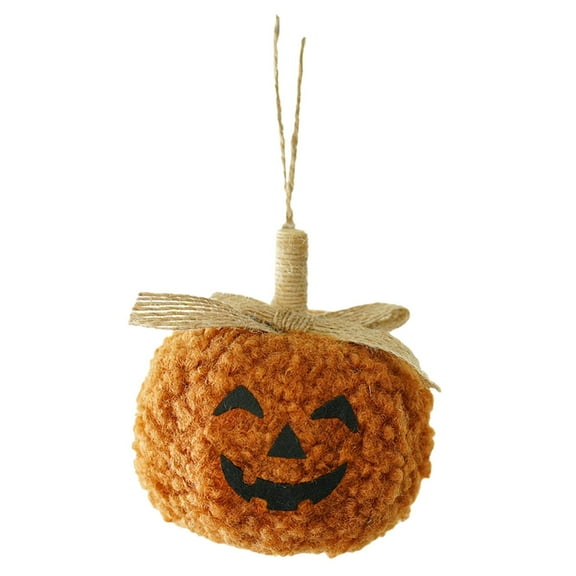 BNNG Fall Thanksgiving Pumpkin Hanging Ornament Flaxen Orange Brown Burlap Pumpkin Hanging Decors for Fall Thanksgiving Halloween Christmas Party Tree Mantel Wall Home Decoration, 3.5 Inch