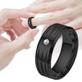 thumbnail image 1 of BNNG Fashion Couple Ring Ring Korean Edition Temperament Stainless Steel Ring Cubic Zirconia Stainless Steel Promise Ring Stainless Steel Rings for Men Wedding Ring Cool Simple Band, 1 of 4