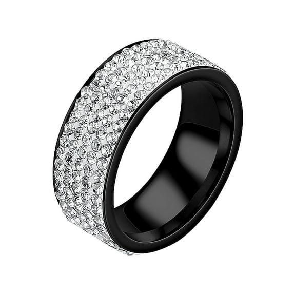 BNNG Five Diamond Ring Fashion Stainless Steel Couple Ring Punk Rings Adjustable Cute Fruit Rings Crustal Rings Grudge Rings Knot Ring Sizable Rings