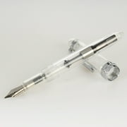 BNNG Fountain Pen, Fountain Pens for Writing, Plastic Fountain Pen Vacuum Filling, Fine Point Clear Transparent Acrylic Smooth Writing Pen Case Transparent Colourful Office Fine Nib Fountain Pen