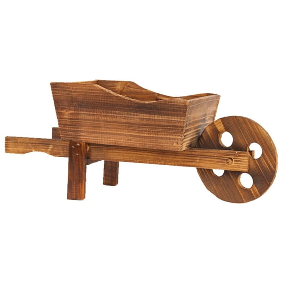 BNNG Garden Wagon Decor with Wheels Rustic Flower Pot,Planters Wagon Indoor Outdoor Backyard Balcony Decor Creative Flower Pot Handmade Wooden Flower Pot Rectangular Large Cart