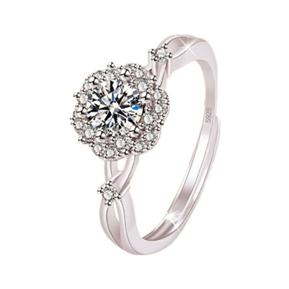 BNNG Gemstone Solitaire Engagement Ring, Moissanite Side Stone Ring, Women's Engagement Ring Moissanite Gemstone Promise Ring Wedding Band Gold Plated Ring