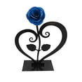 thumbnail image 1 of BNNG Gift Hand-Forged Wrought Iron Red Metal Rose with Heart - Shaped Stand - Rustic Heart Wall Decor Art Decor for Outdoor Garden Yard Home Living Room Bedroom Wedding Decoration, 7.8 in, 1 of 7