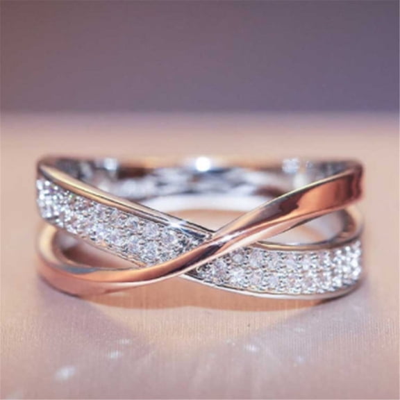 BNNG Give My Daughter Card Ring Forever Love Knot Ring And Rhinestone Information Card Jewelry Gift Silver Adjustable Knot Card Ring Princess Cut Simulated Diamond Engagement Ring Promise Ring