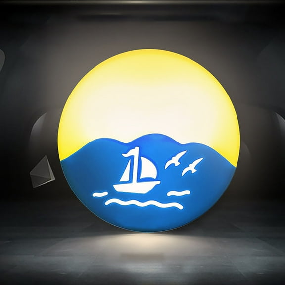 BNNG Glowing Night Light Decorations, Nautical Theme Night Light Decor, Creative Sailing Plug-in Intelligent Light Sensor Control LED Night Light Lamp For Bedroom Hallway