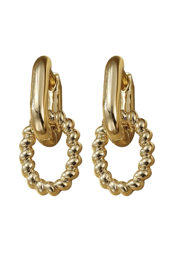 Gold Hoop Earrings For Women Trendy Gold Plated Gold/Silver Hoop Earrings Small Thick Oval Open Double Hoop Earrings Lightweight Earrings Female Halloween Trendy Ear Trinkets