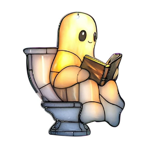 BNNG Halloween Acrylic Door Hanging - Halloween Hanging Ornaments Halloween Tree Decorations Wood Hanging Cutouts with Ropes for Trick or Treat Party Supplies (Ghost Style)