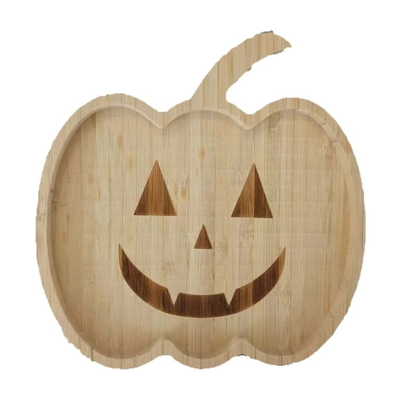 BNNG Halloween Charcuterie Board Ghost Pumpkin Bat Skull Skeleton Spider Web Wooden Serving Platters Tray for Snack Cookie Cheese Salad, Halloween Home Party Tableware Wooden Halloween Tray