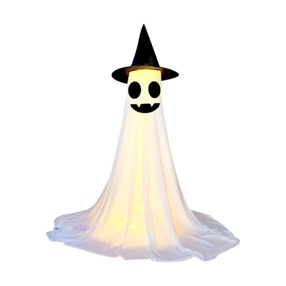 BNNG Halloween Decorations - Halloween Decorations Outdoor - Large Light-Up Spooky Ghosts with LED Light and Witch Hats - Scary Standing Ghosts Decor for Indoor Home Front Porch Yard Party