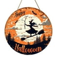 thumbnail image 1 of BNNG Halloween Decorations Halloween Wreath Cute Ghost Pumpkin Bat Front Door Decorations Hanging Sign Wooden Front Door Hanger for Wall Indoor Home Decor, 12 inches, 1 of 6