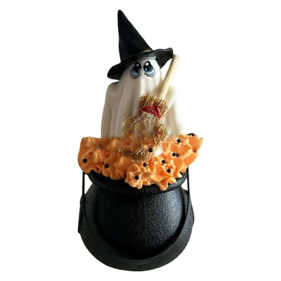 BNNG Halloween Decorations Indoor, Halloween Table Decor, Ghost with Witch Hat,Witch Gothic Tabletop Ornaments, Hocus Pocus Decorations for Home, Tiered Tray, Shelf, Mantel