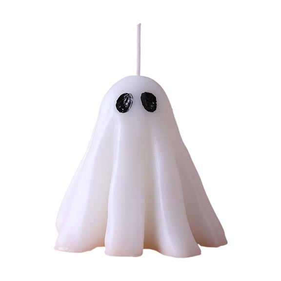 BNNG Halloween Ghost Candle Large Pumpkin Spooky Ghost Shaped Candles Tea Lights Goth Gifts for Halloween Party Favor Table Decoration(White,Orange,Classic Style)
