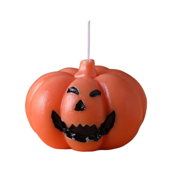 BNNG Halloween Ghost Candle Large Pumpkin Spooky Ghost Shaped Candles Tea Lights Goth Gifts for Halloween Party Favor Table Decoration(White,Orange,Classic Style)