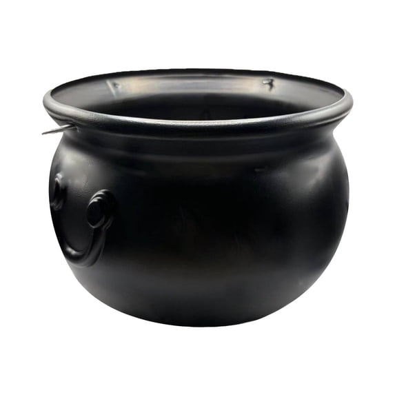BNNG Halloween Large Black Cauldron 6.7'', Halloween Witch Cauldron Pot, Halloween Candy Bowl & Trick‑or‑Treat Pail, Reusable Witch Kettle Buckets, St. Patrick’s Pot of Gold Party Decor