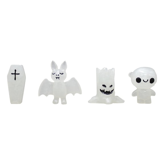 BNNG Halloween Mini Resin Animals Figures Kit - Luminous Tiny Resin Figurines Accessories, Glow in The Dark Miniature Ghost Figurines for Halloween Party, Micro Landscape, Tabletop Decor