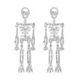 thumbnail image 1 of BNNG Halloween Skull Drop Earrings Long Gothic Style Skeleton Rhinestone Earrings Halloween Skeleton Earrings Halloween Party Jewelry Earrings For Women Earrings Wacky Bat Earrings, 1 of 4