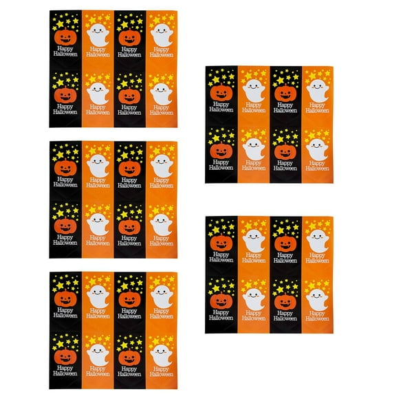BNNG Halloween Stickers Decorations, 5/10pcs Halloween Adhesive Seal Stickers for Packaging Decals Square Decorative Labels Craft Party Favors Scary Theme DIY Project Supplies