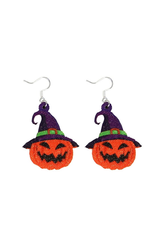 Halloween Theme Earrings Lightweight Cartoon Pumpkin Drop Dangle Earrings Trick Or Witch Cat Bats Earrings For Women Halloween Party Jewelry Women'S Halloween Skeleton Ear Vines
