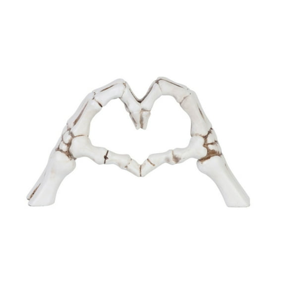 BNNG Hand Gesture Desk Statues Love Ornaments,Skull Couple Statue, Creative Wedding Home Desktop Decor,Heart Shape Hand Figurines for Living Room Shelf Coffee Table Centerpiece