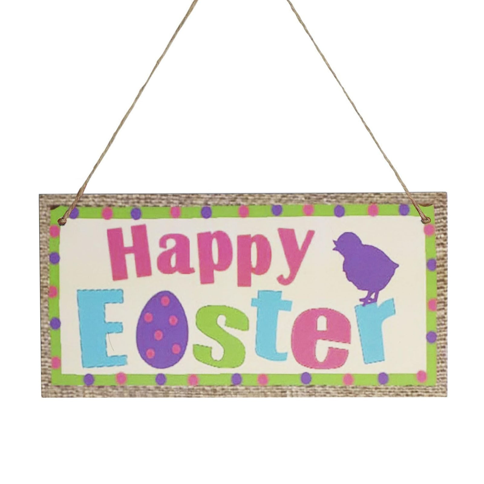 BNNG Happy Easter Wooden Hanging Signs for Front Door, Cute Rustic ...