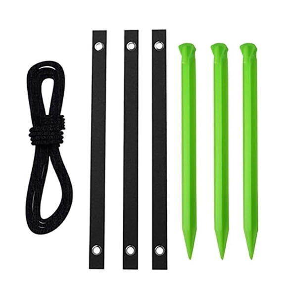BNNG Heavy Duty Tree Stake Kit - Tree Stakes&Straps for Straightening Young Trees,Garden Tree Supports,Include 3 PCS Tree Straps for Staking,3 PCS 11.6" Tree Stakes, 26.3 FT Rope for Anchoring