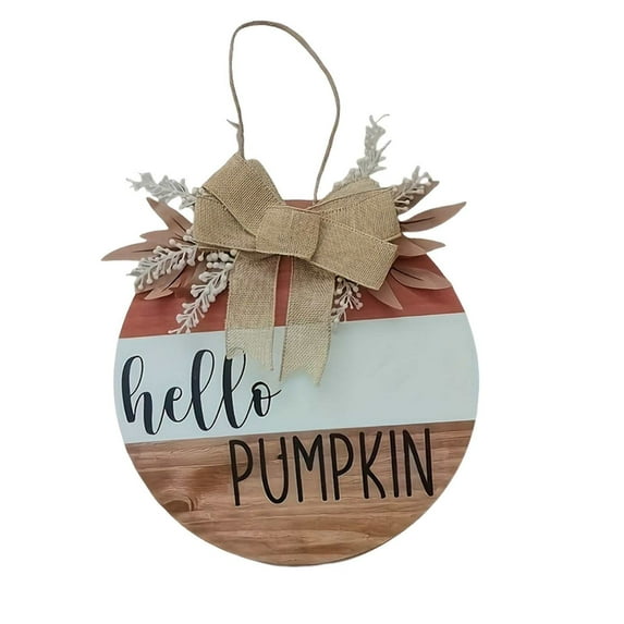 BNNG Hello Fall Wreath for Front Door Fall Tree Welcome Door Sign 12x12 Inch Autumn Maple Leaves Wood Door Hanger Farmhouse Thanksgiving Hanging Plaque for Home Porch Wall Indoor Outdoor Decor