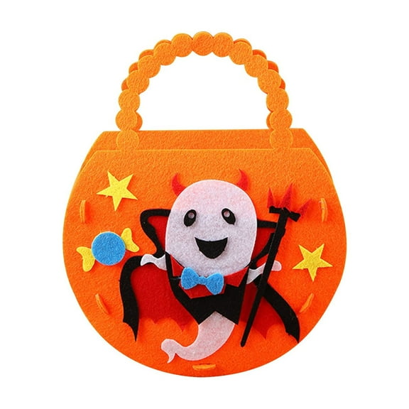 BNNG Kids Arts And Crafts Ages 8-12 Girls Halloween Decorations Pumpkin Candy Bags Halloween Bucket DIY Kids Craft Kit For Indoor Outdoor Easter Arts And Crafts Non-Woven Pumpkin Buckets