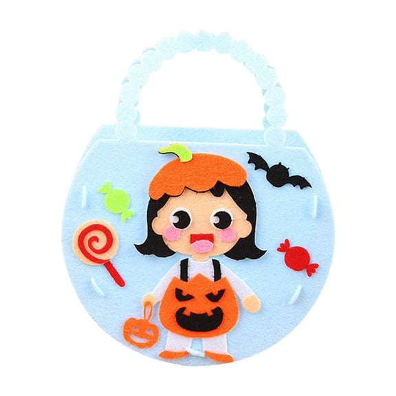 BNNG Kids Arts And Crafts Girls Halloween Decorations Pumpkin Candy Bags Halloween Bucket DIY Kids Craft Kit For Easter Arts And Crafts For Kids Ages 3-12Y Halloween Candy Holders