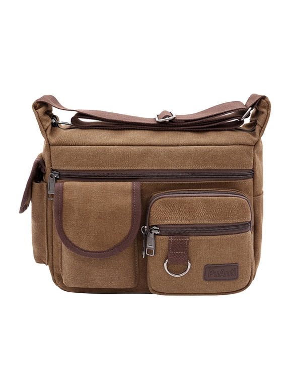 Large Canvas Electrician Tool Bag - Multifunctional Crossbody Carry Storage with Pockets,Heavy Duty Tactical Toolbag with Big Zipper,Father Day Dad Men Electrician Contractor Welding Gift