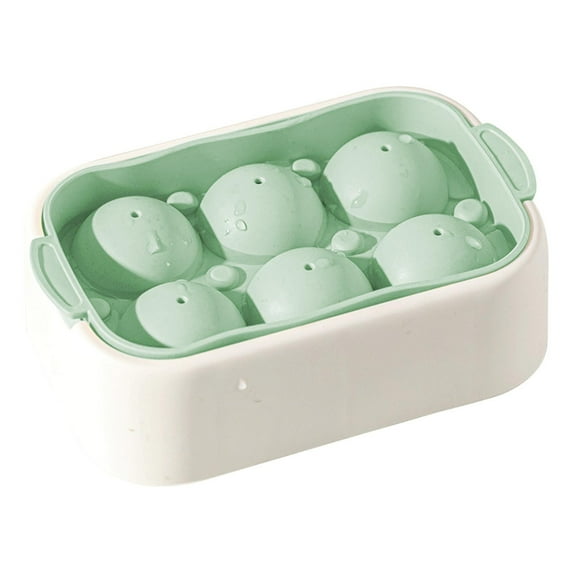 BNNG Large Ice Cube Molds with Lid, Big Round Whiskey Ice Cube Trays for Freezer, Easy to Fill & Release, Whiskey Bourbon Cocktail(1.5In*6 Balls- 1 Pack)