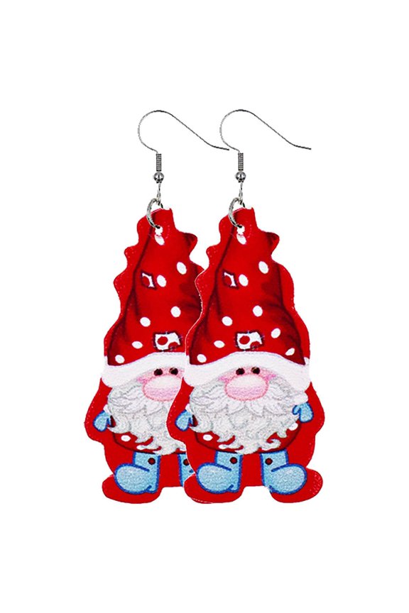 Leather Christmas Ornament Earrings Leather Holiday Earrings Christmas Collection Dwarf Leather Earrings Christmas Hat Shoes Earrings Snowflake Earrings Chritmas Hoop Earrings