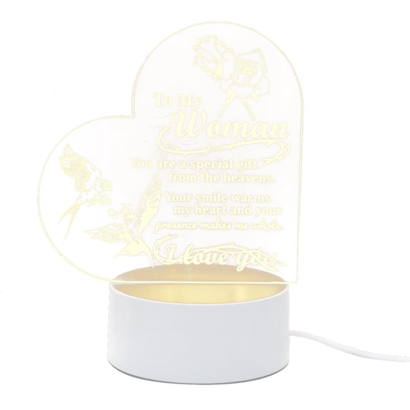 BNNG Led Night Light Decoration, Personalized Night Light Decoration, 3D Nightlight Love Girl Blessing Acrylic Atmosphere LED Lights To Send Wife And Husband Holiday Gifts