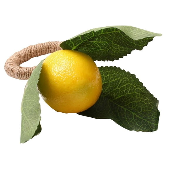 BNNG Lemon Napkin Rings, Faux Lemon Summer Farmhouse Napkin Ring Holder for Dining Table Decor Banquet Wedding Birthday Thanksgiving Christmas Easter Holiday Table Decorations