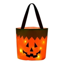 BNNG Light Up Halloween Trick Or Treat Bucket, Kids Candy Bags for Halloween Party Favors LED Glow in The Dark Goodie Bags for Trick Or Treat Candy Gifts