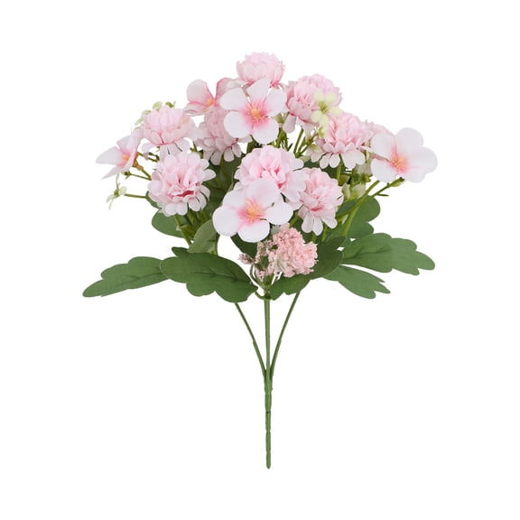 BNNG Living Room Entrance Decoration Artificial Flower Bouquet Mother's Day Gift European Premium Hydrangea Daisies 6 Artificial Flower Centerpiece For Dining Table Fake Flower Garland For Fireplace
