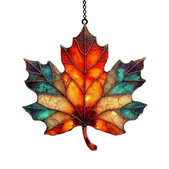 BNNG Maple Window Hanging Ornament Acrylic 3.15 Inch Fall Decor - Sun Catcher Wall Décor for Autumn Seasonal Home Thanksgiving Harvest Hanging Decoration