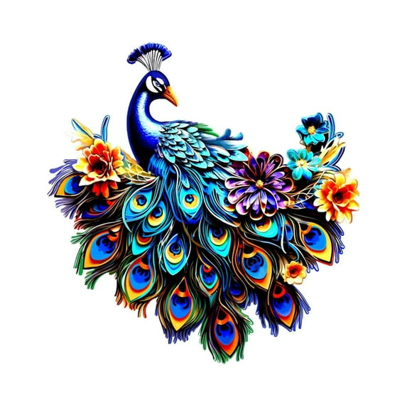 BNNG Metal Birds Wall Art Decor, Beautiful Peacock Outdoor Wall Decor for Patio Wall Fence Deck Garden Home Balcony Tropical Bird Peacock Wall Sculpture Hanging for Indoor Outdoor
