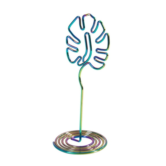 BNNG Metal Business Card Holder for Desk, Elegant Line Business Card Display Holder Stand, Office Desktop Business Name Card Organizer Leaf Shape Business Card Holder Desktop Decoration