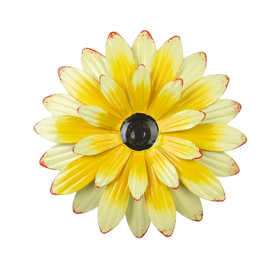 BNNG Metal Flower Wall Art 3D Sunflower Decor, Hanging Rustic Farmhouse Boho Style Decoration for Outdoor Indoor Home Garden Yard Fence
