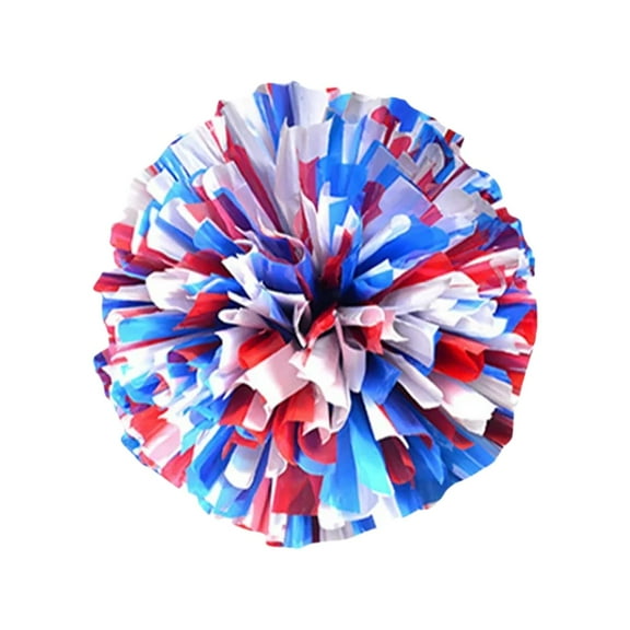 BNNG Metallic Cheerleading Pom Poms Set for Dance Teams - Red/White/Blue Foil Glitter Accessories for Adults/Kids, Sports Pep Rally, Stage Performance & Spirit Week (11-Inch,1-Pack)