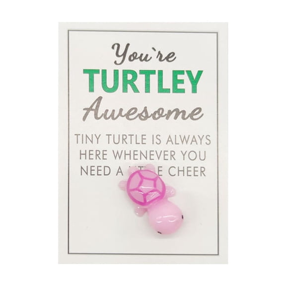 BNNG Mini Pocket Hug Turtle, You're Turtley Awesome Inspirational Gift with Card,Thank You Note Cards Greeting Card -Fun Pun Cute Animal Greeting Card for Her or Him |Humour,Love,Friendship