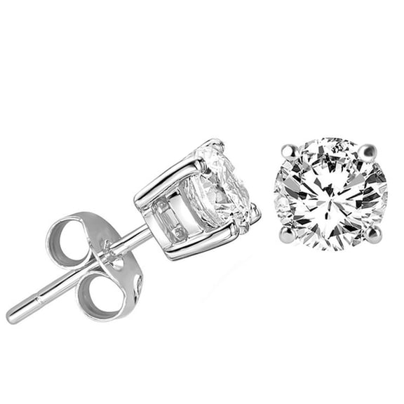 BNNG Minimalist Metal Ear Studs Sparkly Rhinestone Alloy Ear Studs Women's Gold Plated CZ Stud Earrings Diamond Round Cubic Zirconia Ear Stud Set（1 Pair） Minimalist Threader Earrings