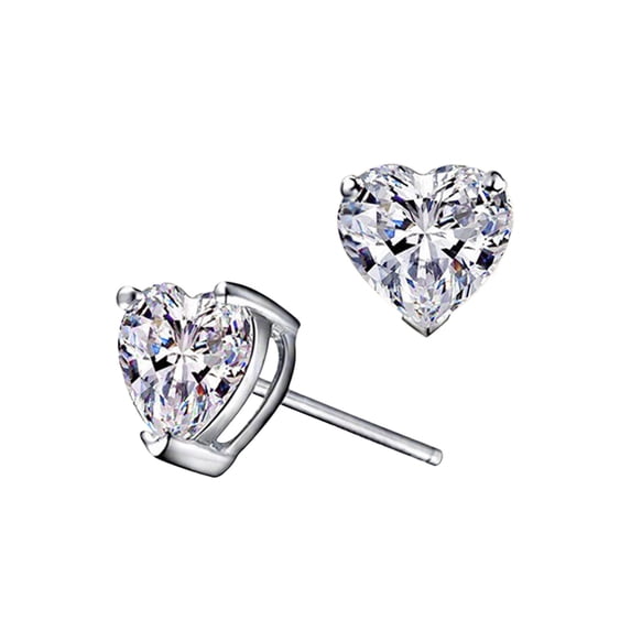 BNNG Needle Moissanite Heart Diamond Earrings Sweet Heart Earrings Moissanite Stud Earrings for Women Created Brilliant Heart Moissanite Diamond Earrings