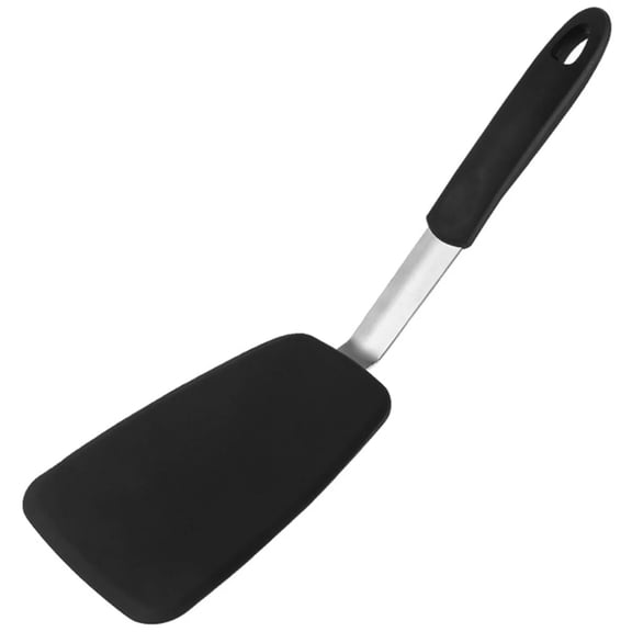 BNNG Nonstick Heat Resistant Silicone Spatula, Large Silicone Flexible Turner, Stainless Steel PC Flexible Silicone Spatula Turner 600F Heat Ideal For Flipping Eggs Burgers And More