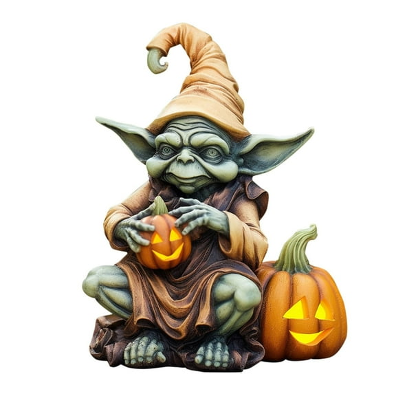 BNNG Peculiar Pumpkin Garden Courtyard Holiday Party Resin Decorations Resin Crafts Thanksgiving Pumpkin Gnome Figurines Fall Gnome Statue Resin Pumpkin Gnome Fall Tabletop Decoration