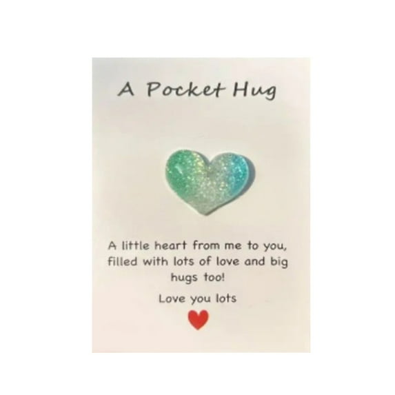 BNNG Pocket HugToken Bulk Valentines Heart Pocket HugToken Gift for Women Men with Inspirational Greeting Cards Pocket Acrylic HugToken Birthday Gifts for Girl-friend Friend Colleagues Clearance