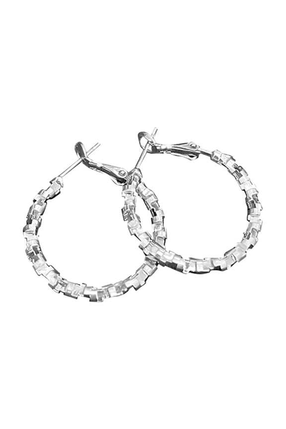 Premium Sense Of Broken Silver Circle Earrings Women's Light Design Sense Of Full Netroots Temperament Pull Full Unique Design Exaggerated Earrings Earrings Ear Ladies' Halloween Bat Ear Chains