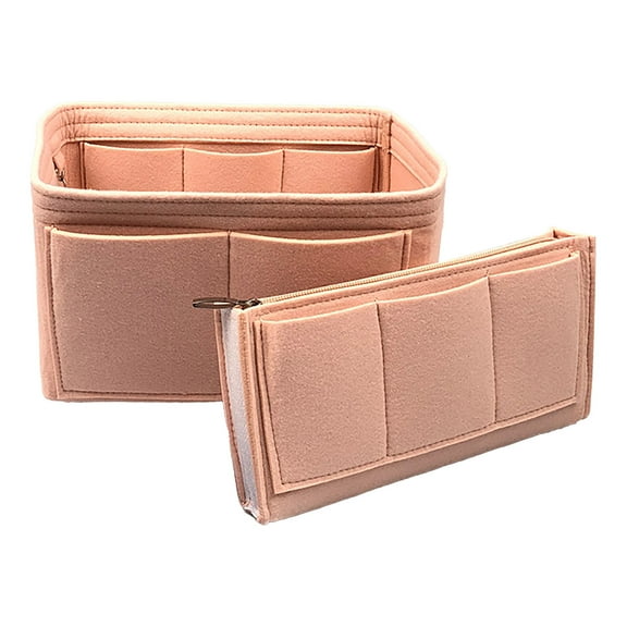 BNNG Purse Organizer Insert Felts Makeup Cosmetic Bag In Bag Handbag Tote Organizer Compartment Storage Purse Organizer Insert for Handbags&Tote Felt Bag Compatible