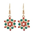 thumbnail image 1 of BNNG Red And Green Christmas Earrings Christmas Tree Bell Earrings Christmas Creative Holiday Party Earrings Jewelry Hoop Earrings Women Chritmas Ribbon Earrings Holiday Party Earrings, 1 of 3